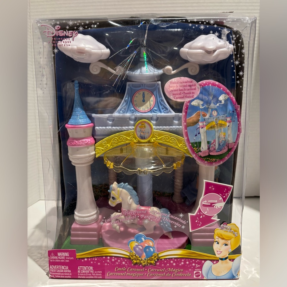 DISNEY PRINCESS ENCHANTED PLAYGROUND CASTLE CAROUSEL CINDERELLA Doll Playset